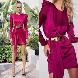 NWT Haney Orchid Fuschia Satin Sofia Dress